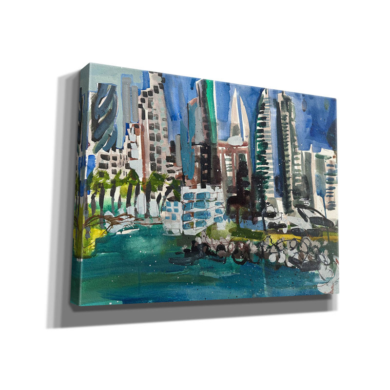 Toile épique «Bahrain Skyline» par Erin McGee Ferrell, 16 po x 12 po, H 12 po x l 16 po