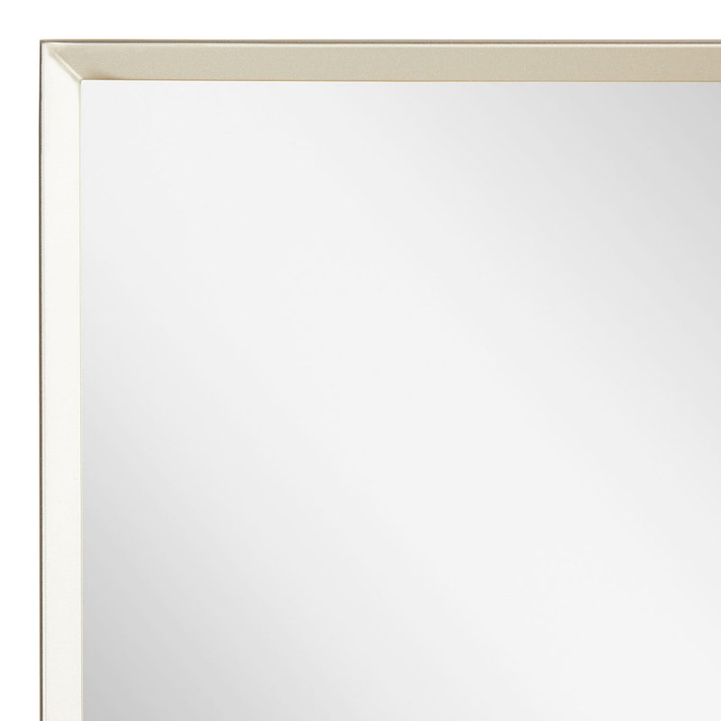 Satin Nickel Rectangular Bathroom Wall Mirror with Thin Metal Frame