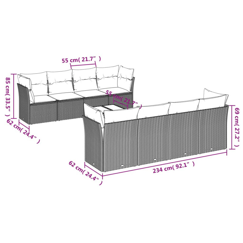 Vidaxl Garden Sofa Set, Beige