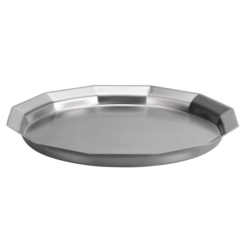 Plateau en acier inoxydable à douze côtés, Argent, H 1,75 po x l 14 po x P 14 po