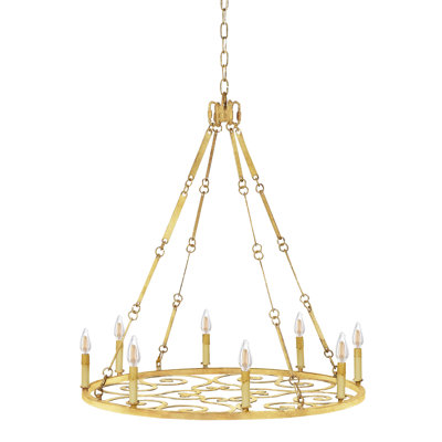 Heritage 8 - Light Dimmable Wagon Wheel Chandelier