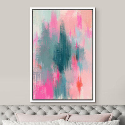 Aquarelle néon rose bleu