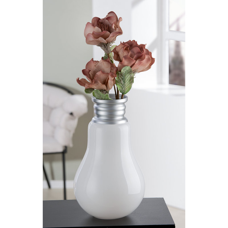 Bethanya Handmade Glass Table Vase, White