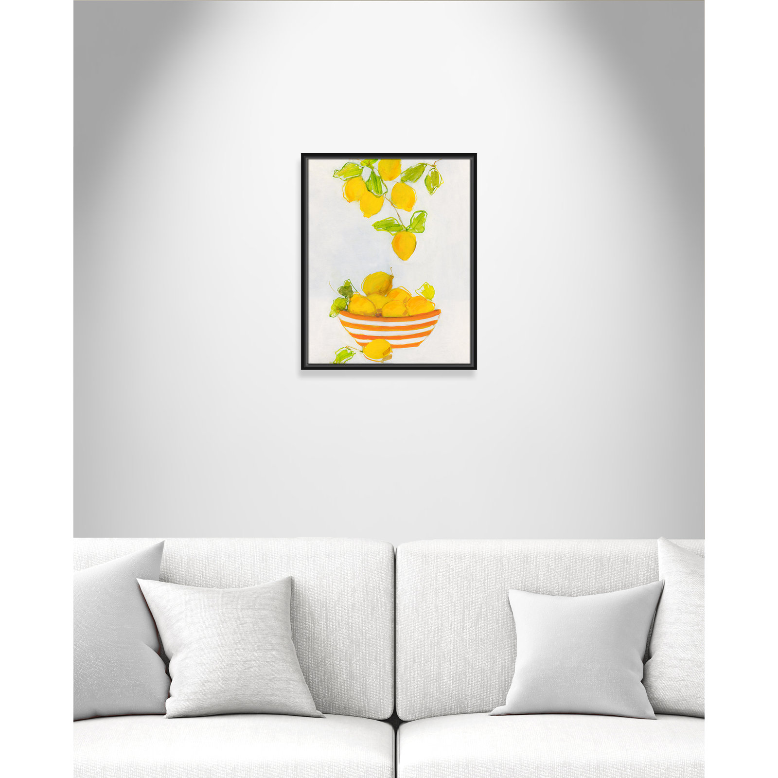 Darcy "Lemonlicious" Painting by Sally Swatland, 21.5" H x 17.5" W x 2" D, Black Framed Canvas