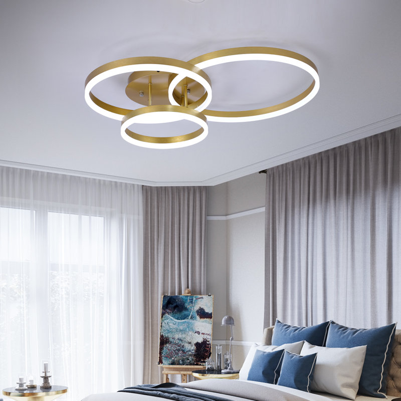 Plafonnier semi-encastré 3 lumières 31,8 po Alliber, Aluminium doré brossé