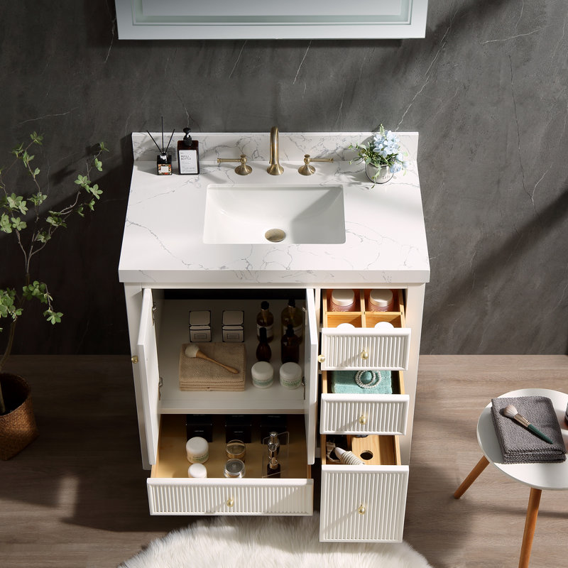 Meuble-lavabo Corena, Blanc classique