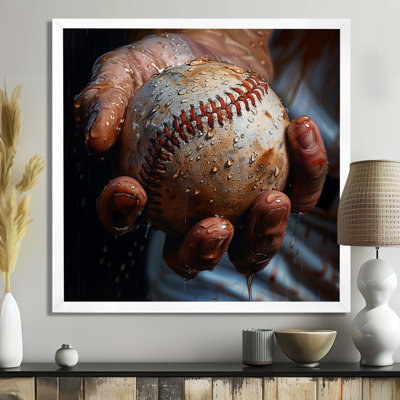 Baseball gros plan pendant le lancer - art mural de baseball sport