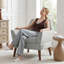 Fauteuil rembourré avec dossier touffeté de 31 po de largeur Newtin, gris-126140646