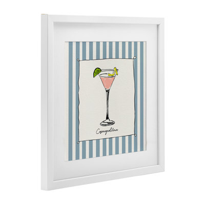 Cosmopolitan Summer Stripes Framed Print Under Glass, design by Susan Jill