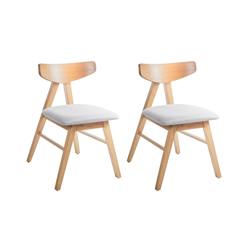 Set of 2 Dining Chairs LACOTA Wood Dark Grey, Light Yellow Wood