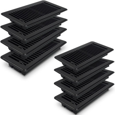 Évents de plancher en paquet de 4 x 10-8 - Couvercles de ventilation en acier robuste - Couvercles de ventilation pour plancher de maison