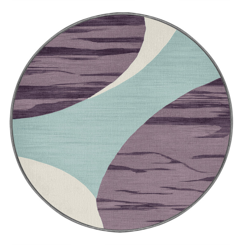 Tapis rose aquarelle lavable à la machine, Rond 3 pi
