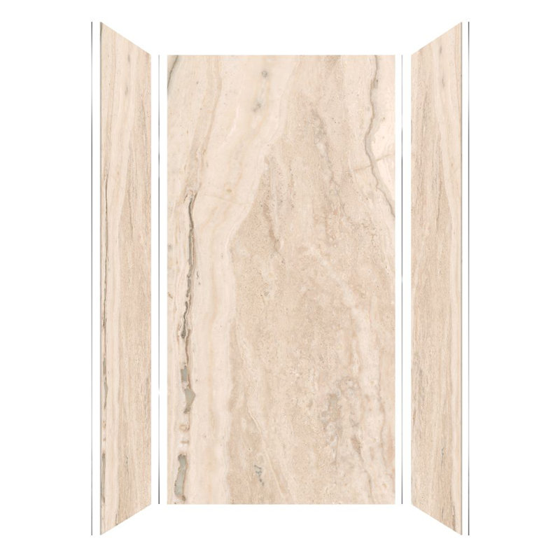 Transolid Titan Shower Wall Kit, Savanna Creme Honed, 96" H x 48" W x 36" D