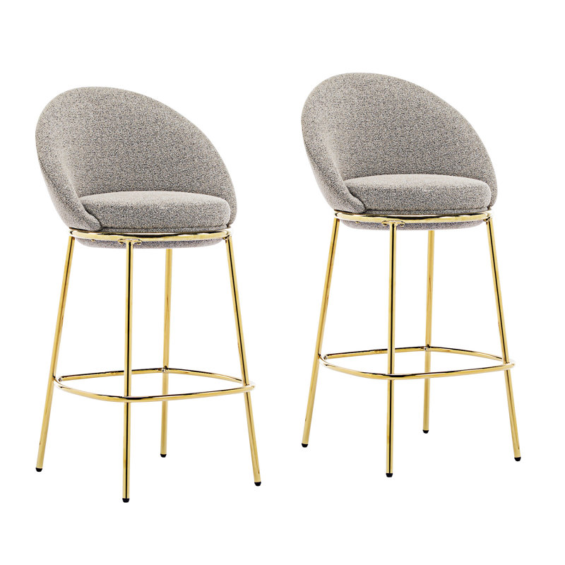 Ensemble de 2 tabourets de bar rembourrés, Beige