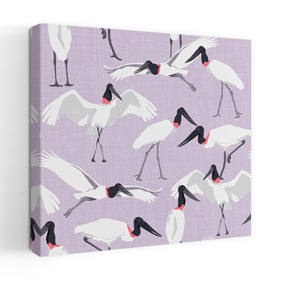 Art contemporain, oiseau, lavande, art tropical