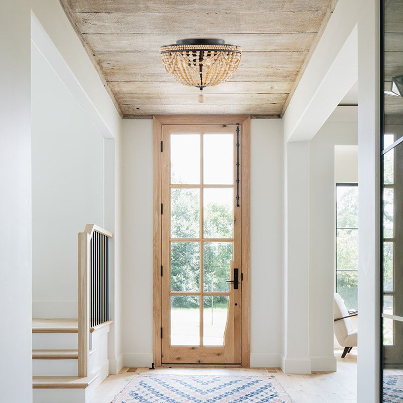 Solid Wood Semi Flush Mount
