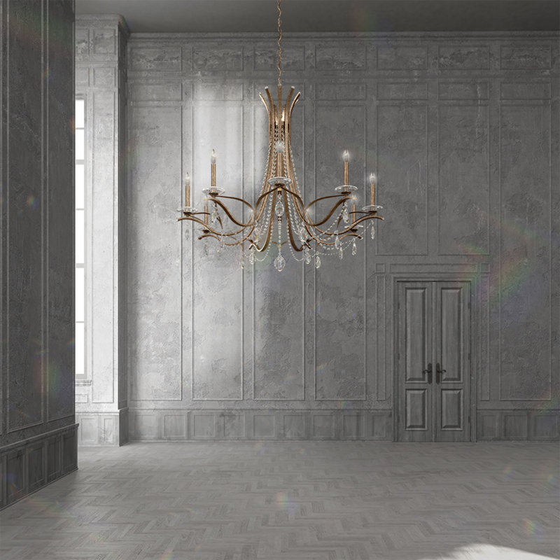 Vesca 9 Light 45in x 38in Chandelier in Etruscan Gold with Clear Heritage Handcut Crystals, Chinese (K9), Heirloom Gold