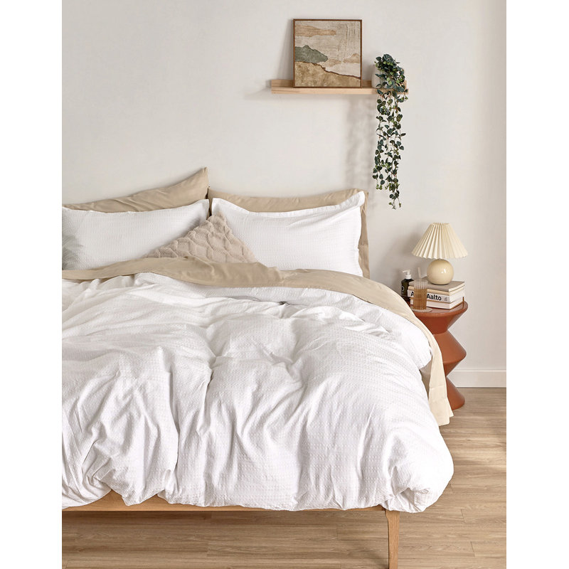 Polyester White Jacquard Duvet Cover, Twin Duvet Cover + 1 Standard Pillowcase