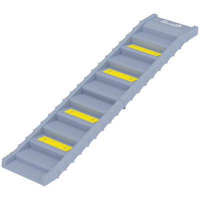 Dog Stairs for Car Truck SUV, Foldable Dog Ramp for Medium Small Dogs, Folding Pet Stairs with Non-slip Strips & Pads, Supports Up to 150 lbs (10 Steps), Gray
