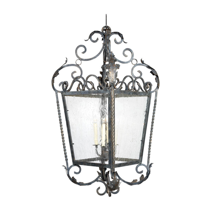 Lustre géométrique à 4 lumières Ashore, rouille