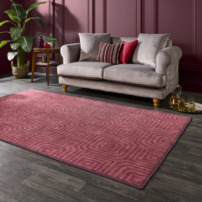 Geometric Digitally Printed 100% Polyester Area Rug