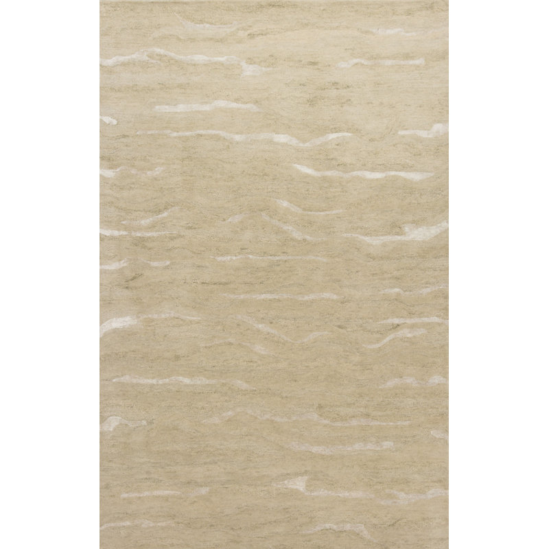 Tapis beige en laine touffeté à motif abstrait Broden, Rectangle 3 pi x 7 pi
