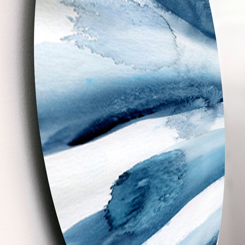 Abstract Classic Blue Waves - 3 Piece Waves Metal Wall Décor Set