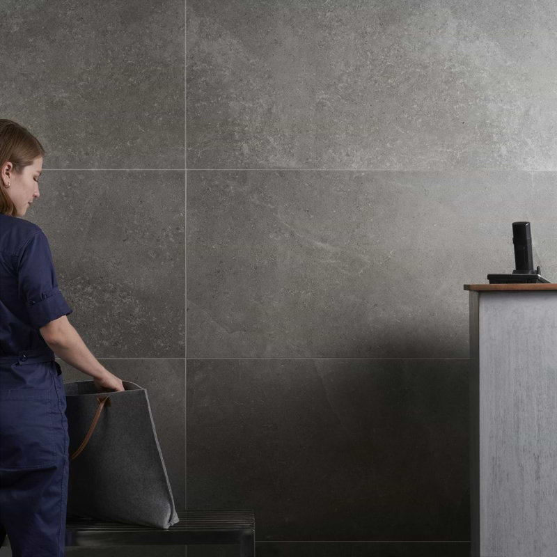 New Rock Tortora 24X48 Matte Porcelain Tile, Fossil Dark Gray