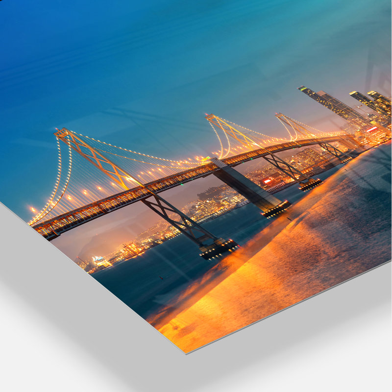«San Francisco Skyline at Night Cityscape», reproduction de photo sur toile tendue, H 20 po x l 20 po x P 1 po, Toile tendue