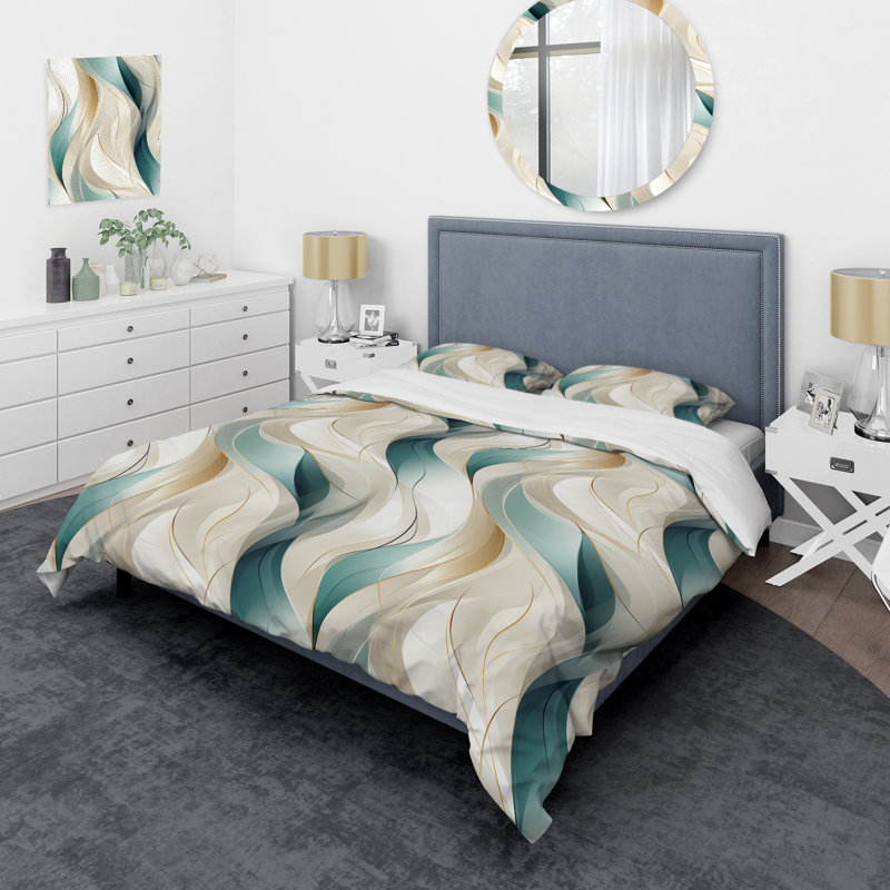 Subdued Elegance I - Abstract Bedding And Throw Pillow Set, King Comforter + 3 Additional Pieces