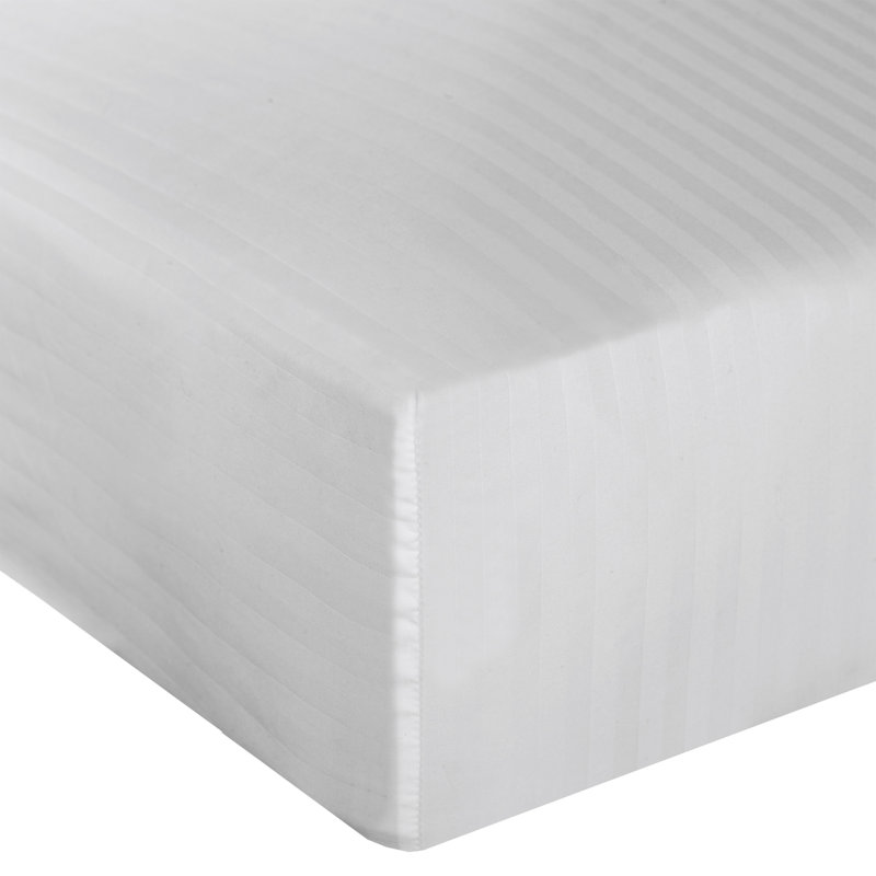 Embossed Stripe Fitted Sheet Case Pack, White, King Fitted Sheet