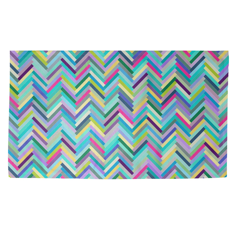 Tapis bleu area chevrons Mcguigan, Rectangle 3 pi x 5 pi