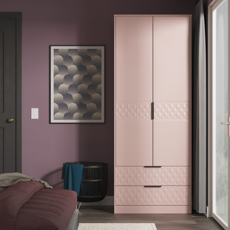 Bethanne 2 Drawer Double Wardrobe, Pink