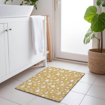 Tapis doré pour arbre de Noël intérieur / extérieur lavable à la machine