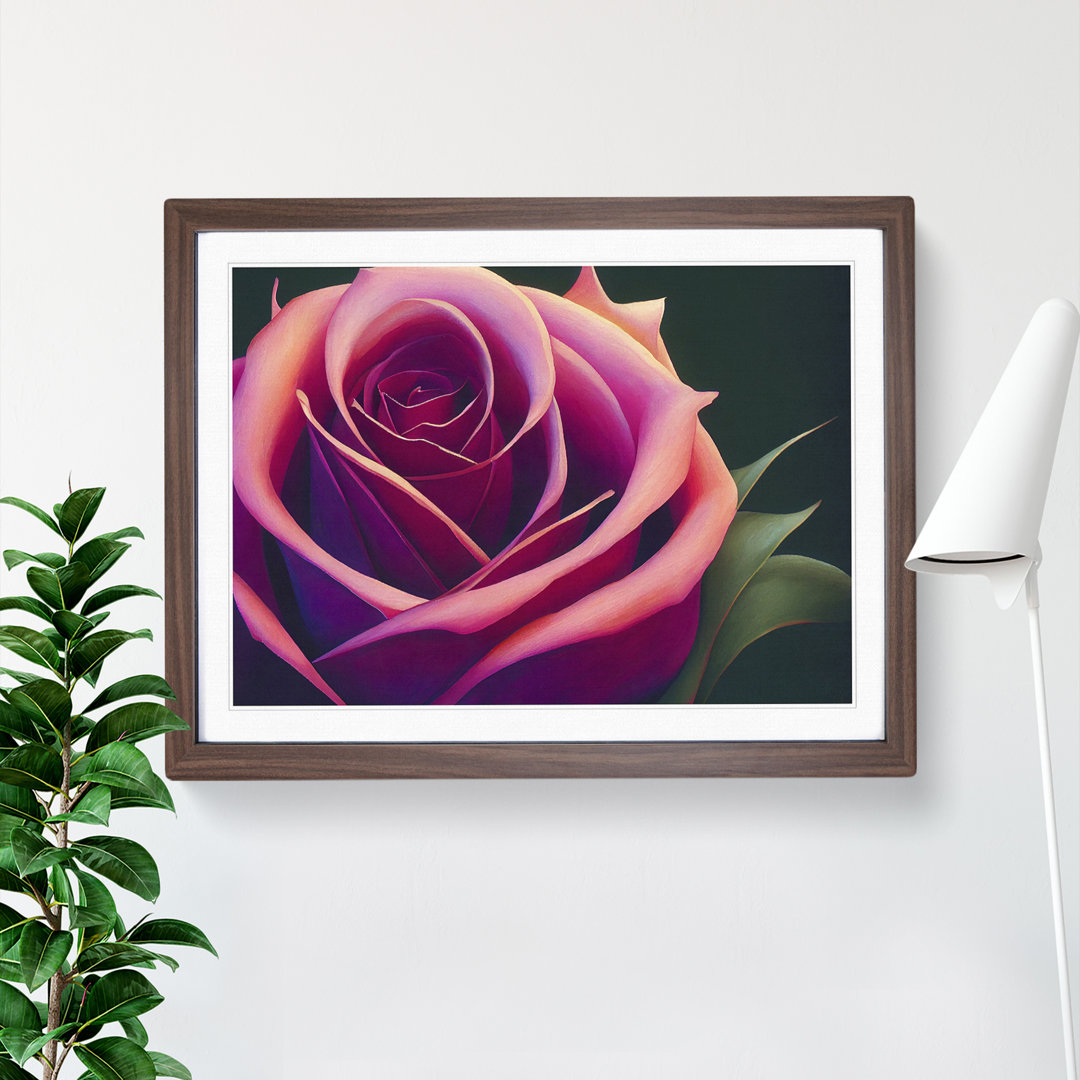 Spirited Rose Flower - Bilderrahmen Grafik