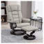 Fauteuil inclinable pivotant manuel avec repose-pieds assorti HOMcom, ensemble de salon à dossier haut en similicuir gris