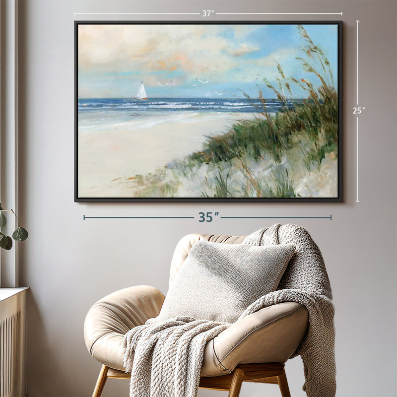 Beach " Oak Island Sunrise Wall Art ", 25" H x 37" W