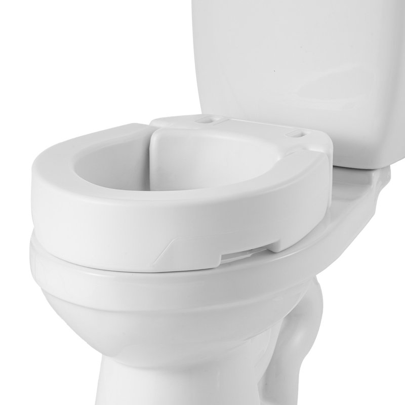 Raised Toilet Seat, 300 lbs Load Capacity, 3.5-Inch Lift Height, Commode Elevated Toilet Seat Riser with Enlarged Opening for Seniors, Elderly, Handicap, Disabled, and Adults, Fits Round Bowl