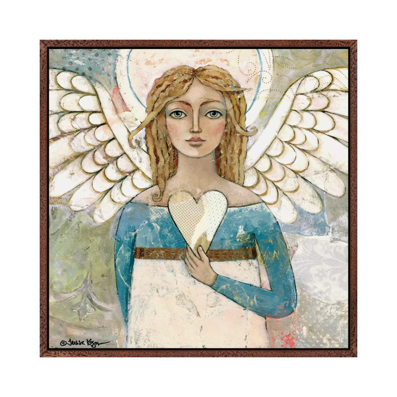 You Are Worthy by Teresa Kogut - Painting on Canvas, Classic Brown Wood Framed, 45.72 cm H x 45.72 cm W