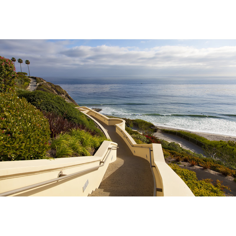 Stairs Down To The Ocean by Flatbox2 - Wrapped Canvas Print, 81cm H x 122cm W