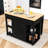 Expandable Mobile Kitchen Island Cart with Built-in Charging Station and Internal Storage-971435796