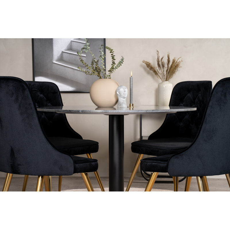Scruggs 4 - Person Dining Set, Black, Black, Black
