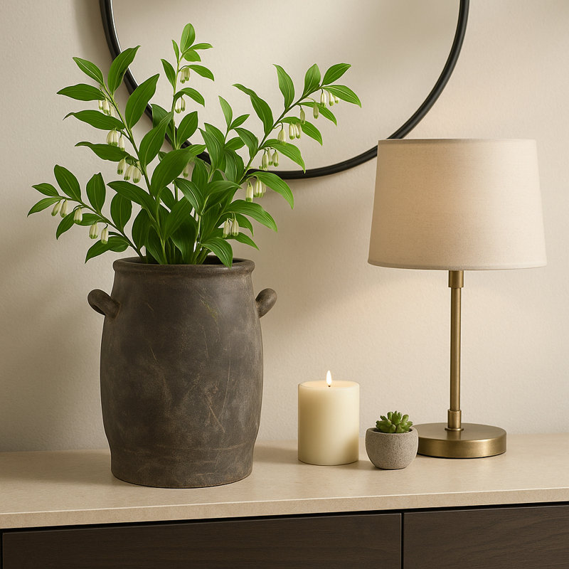 Vase de table Hooge Rustic Charm, Abstrait, brun, H 12 po x l 10 po x P 8,75 po