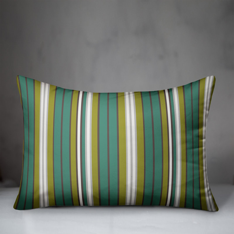 Coussin Stripes, Vert / Sarcelle