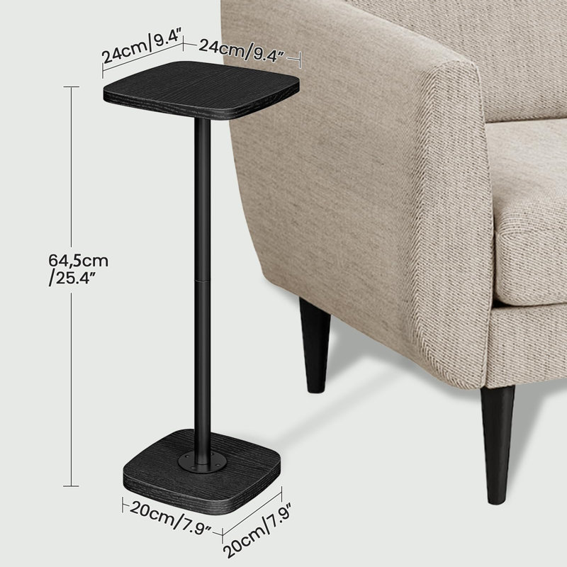 Table d'appoint carrée pour petits espaces, Noir