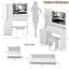 Grande coiffeuse de 41 po avec miroir à DEL et tabouret à commande tactile - coiffeuse blanche avec éclairage tricolore, luminosité réglable - rangement multicouche de grande capacité, certification UL - bureau de maquillage spacieux pour la chambre à coucher, le vestiaire-130842626