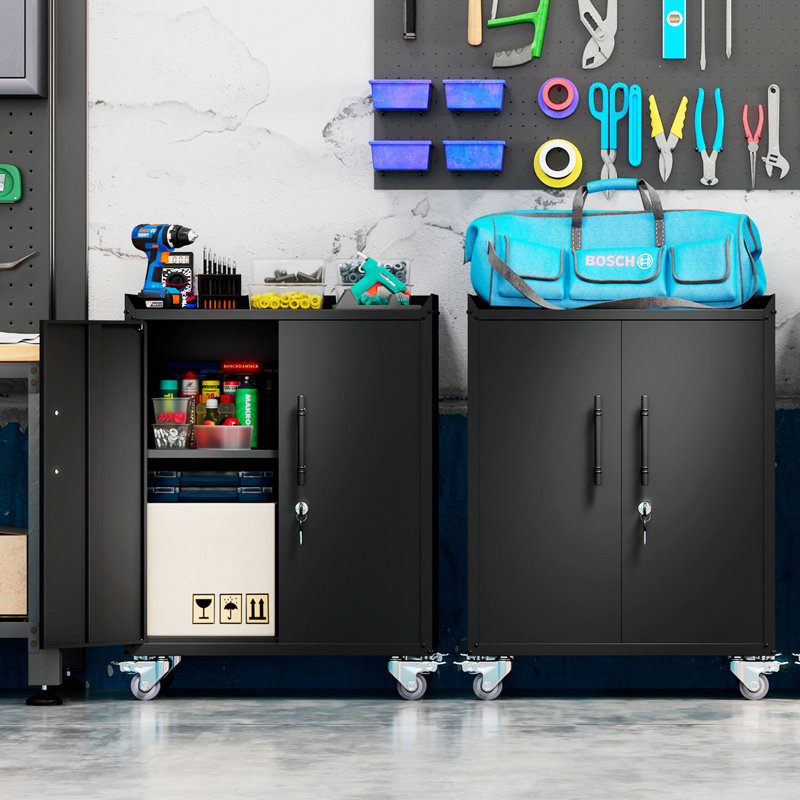 34.09'' W Metal Accent Cabinet