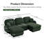 Canapé modulaire rembourré en U de 105 po avec 2 repose-pieds mobiles, 2 coussins ronds et une base encastrée-2062678553-2062678557