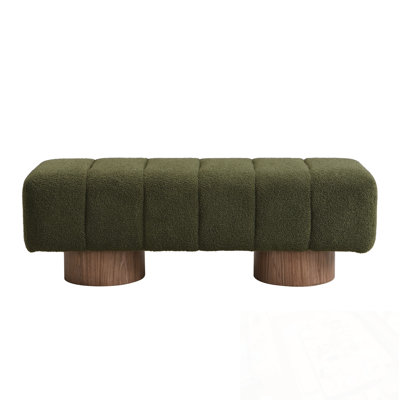 Banc rembourré avec pieds en bois robustes