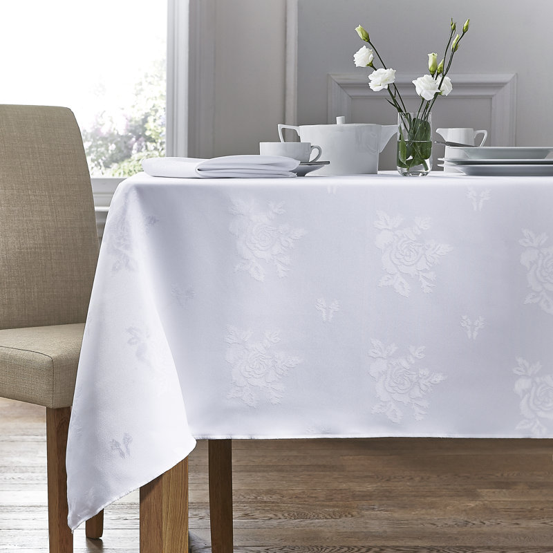 Ishaan Polyester Floral Square Napkin, White